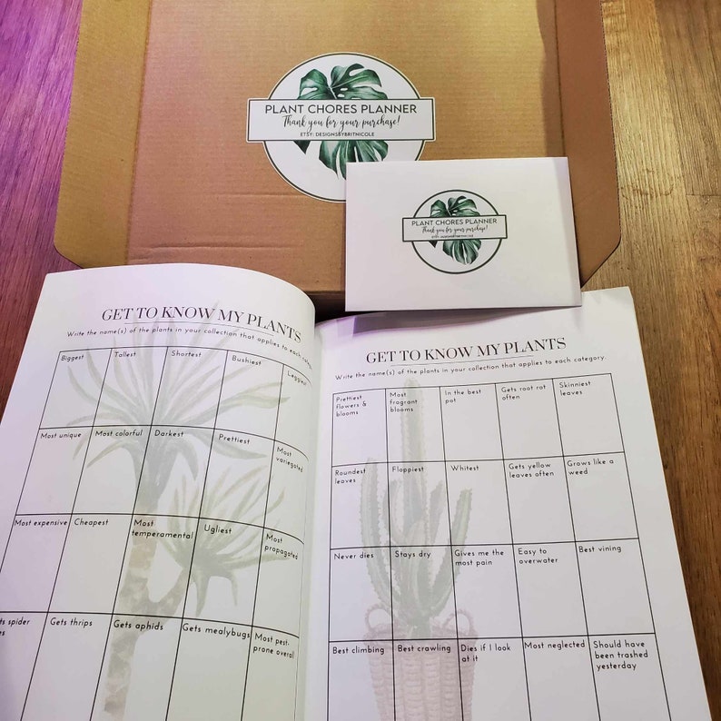 May include: A plant care planner with a checklist of plant characteristics. The checklist includes categories like "Most Unique", "Most Colorful", "Darkest", "Prettiest", "Most Expensive", "Cheapest", "Most Temperamental", "Ugliest", "Most Propagates", "Never Dies", "Stays Dry", "Gives Me The Most Pain", "Easy To Overwater", "Best Vining", "Best Climbing", "Best Crawling", "Dies If I Look At It", "Most Neglected", and "Should Have Been Trashed Yesterday".
