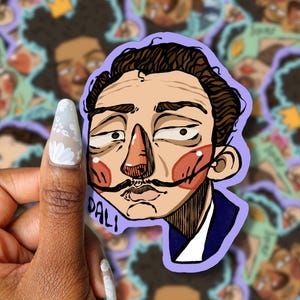 Naklejka winylowa Salvador Dali | Hołd dla Salvadora Dali | Naklejka Dali | Naklejka artystyczna | Surrealizm | Naklejka na laptopa | Fan Dali | Prezent dla artystów