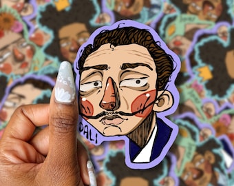 Salvador Dalí vinylklistermärke | Salvador Dalí hyllning | Dalí klistermärke | Konstnärsdekal | Surrealism | Laptopdekal | Dalí-fan | Gåva för konstnärer