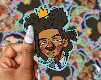 Jean-Michel Basquiat Vinyl Sticker | Jean-Michel Basquiat tribute | Artist Decal | Black Artist | Neo-expressionism | Laptop Decal