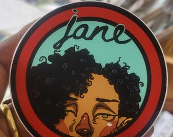 Jane Avatar | Afro-Daria Sticker | Jane Lane | Afro Punk | Daria Fan | Sick Sad World | 90s Cartoons | Nostalgia | MTV