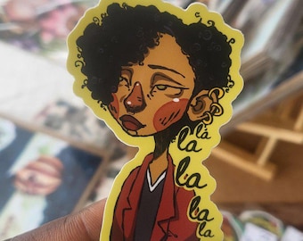 SOLD OUT - Jane Lane | Afro-Daria Sticker | Afro Punk | Daria Fan | Sick Sad World | 90s Cartoons | Nostalgia | MTV