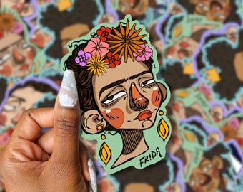 Frida Kahlo Sticker | Frida Kahlo tribute | Frida Sticker | Feminist Icon | Artist Decal | surrealism | Laptop Decal | Latina artist
