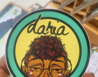 SOLD OUT - Daria Avatar | Afro-Daria Sticker | Daria Morgendorffer | Afro Punk | Daria Fan | Sick Sad World | 90s Cartoons | Nostalgia | MTV
