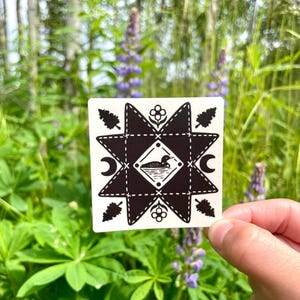Quilt Star Cottagecore Loon Sticker