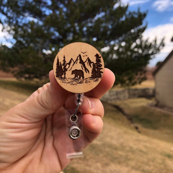 Wood Badge Reel | Bear badge reel | Mountain bear