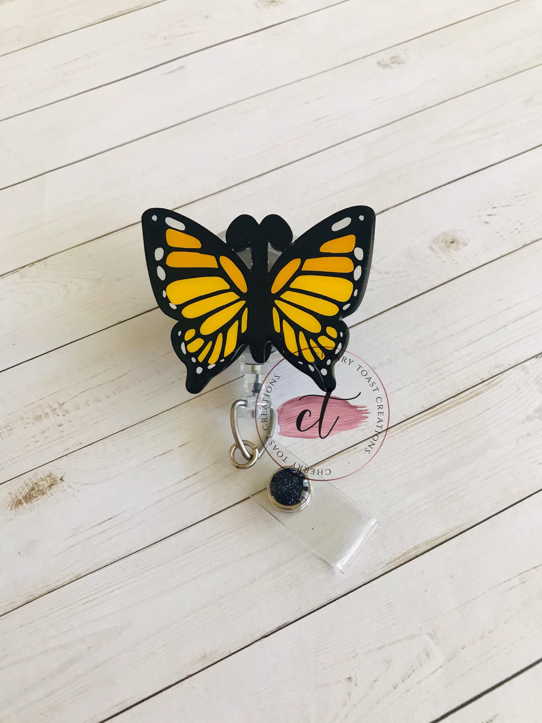 Monarch Butterfly Interchangeable Badge Reel Butterfly Badge Etsy