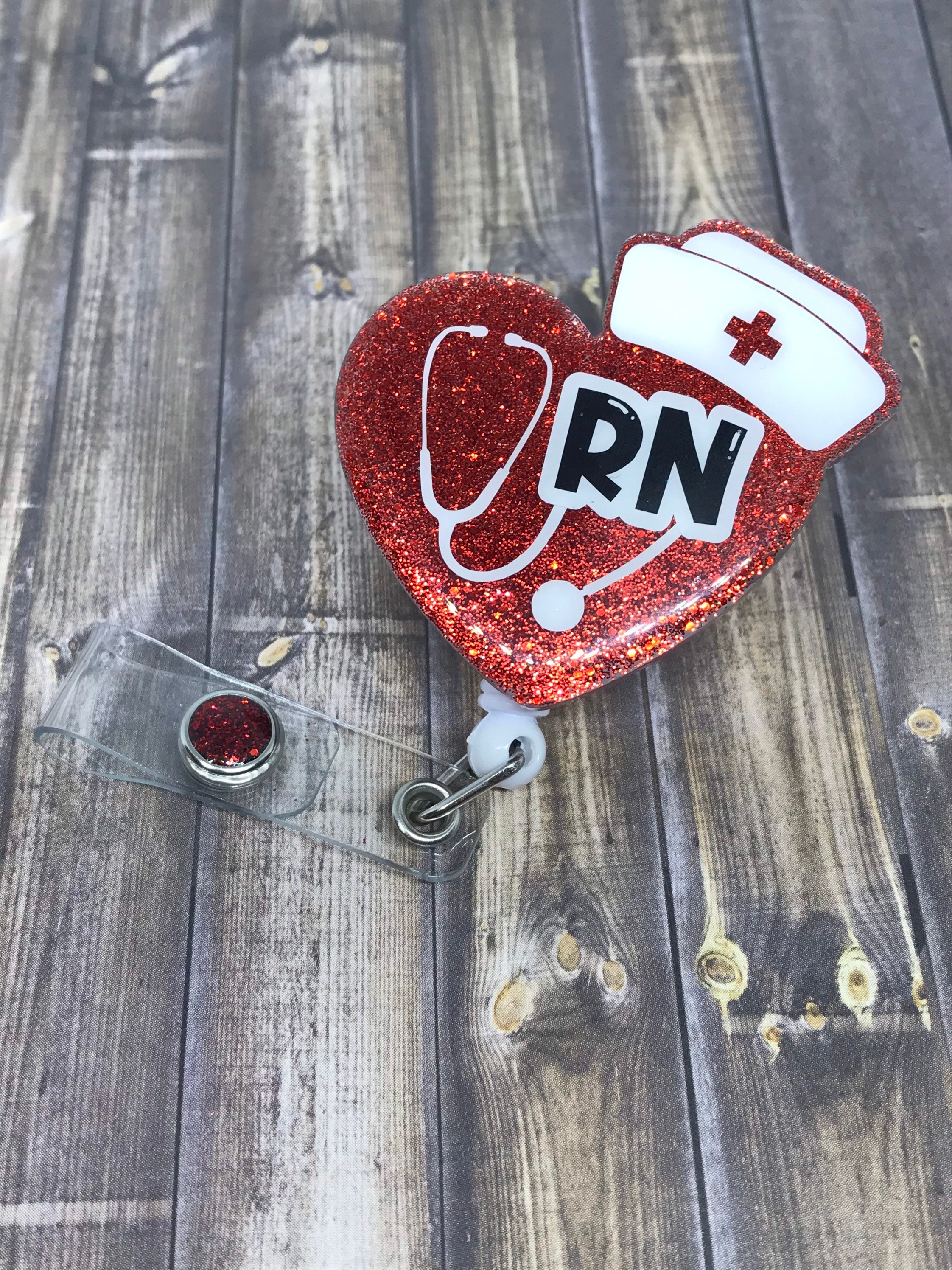 Nurse Heart Interchangeable Badge Reel Nurse Badge Heart | Etsy
