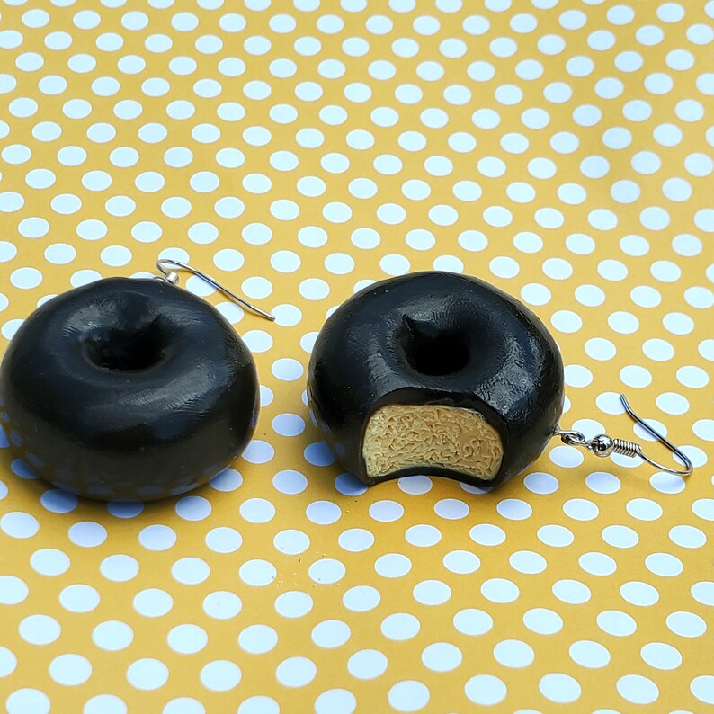 Chocolate Donut Earrings Snack Cake Earrings Donut Earrings Etsy