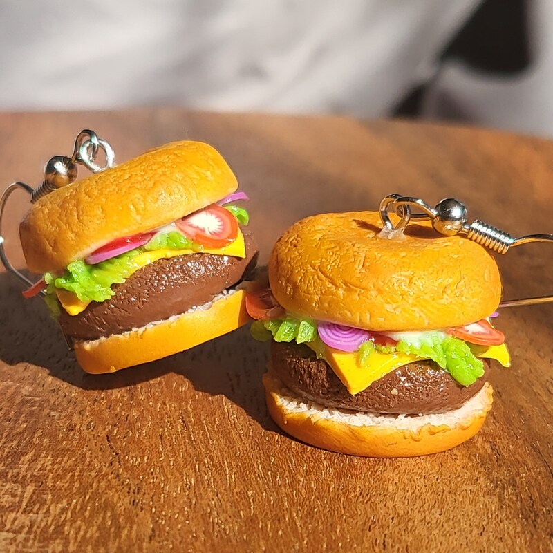 Hamburger Earrings - Etsy