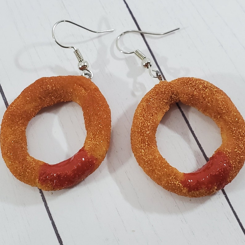 Onion Ring Earrings Snack Earrings Food Jewelry Food Charm Etsy