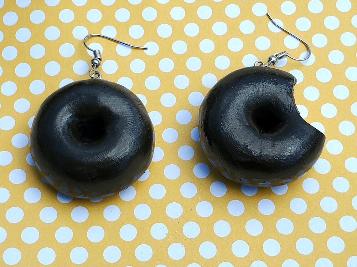 Chocolate Donut Earrings Snack Cake Earrings Donut Earrings Etsy