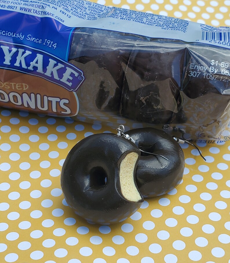 Chocolate Donut Earrings Snack Cake Earrings Donut Earrings Etsy