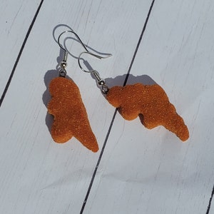 Dino Chicken Nugget Earrings, Dino Nugget Earrings, Chicken Nuggets Earrings, Snack Jewelry, Food Jewelry, Food Charm image 2