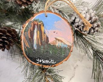 Yosemite National Park wood slice ornament