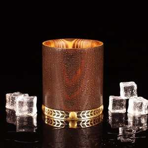 Oak Whiskey Tumbler, Scotch gift for men, Personalized Groomsmen gift, Drinkware College Graduation Gift Engraved, Gift for Men, Rocks Glass