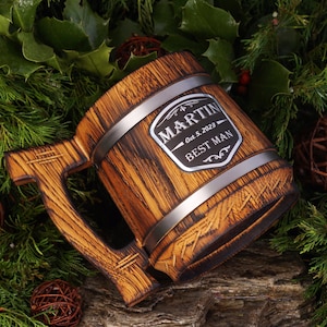 Groomsman Beer Mug, Personalized Groomsmen Beer Gift, Engraved Groomsmen Beer Stein, Custom Best Man gift, Beer Cups for Wedding Party Usher
