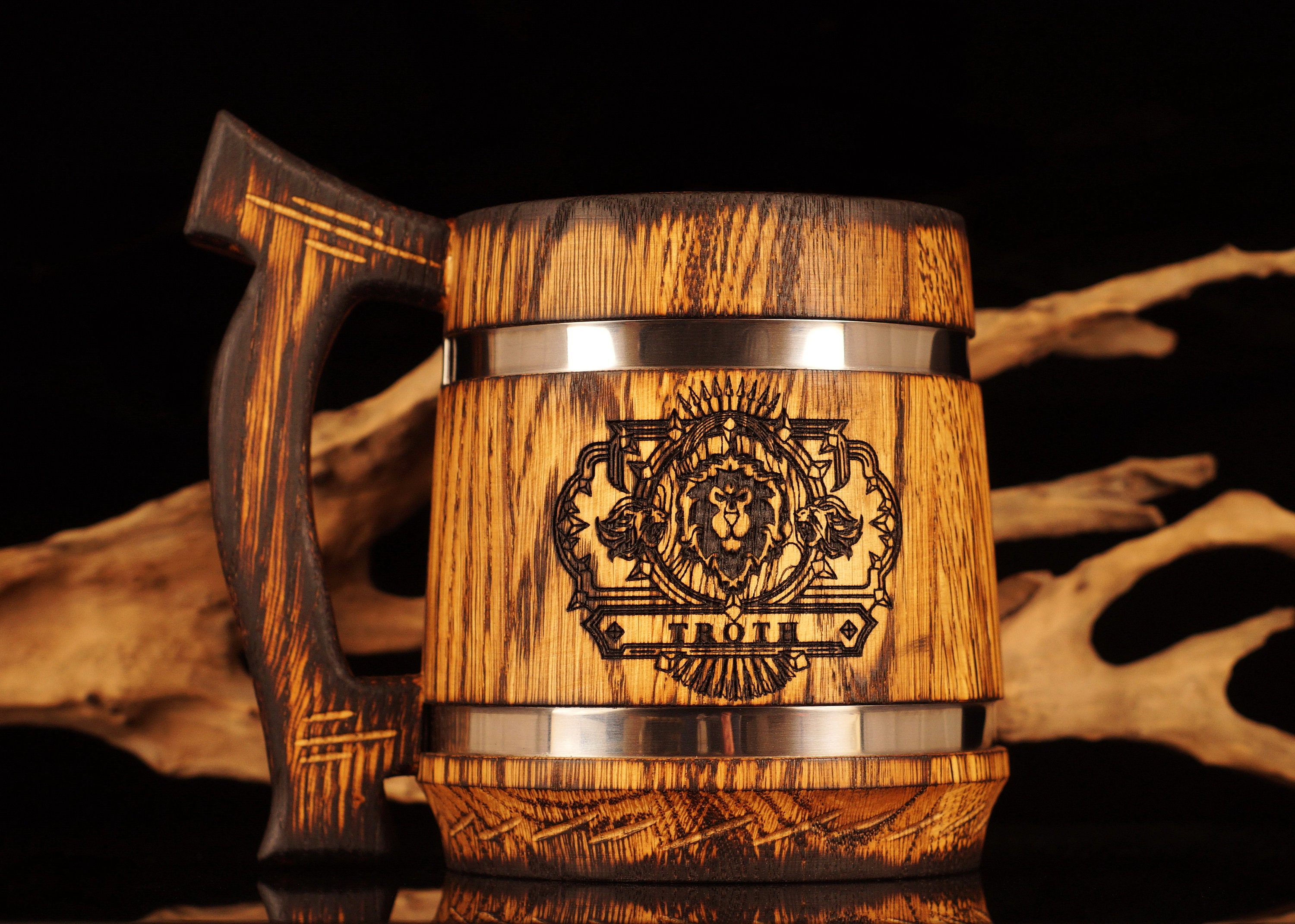 Personalized Wooden Beer Mug Groomsmen Gift Custom Gift Beer Etsy