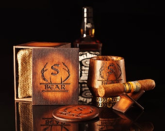 Groomsmen Box, Set of Personalized Engraved Whiskey Glass and Gift box and  Whiskey stones 3 pieces, Rocks Wedding gift ideas Bourbon Scotch