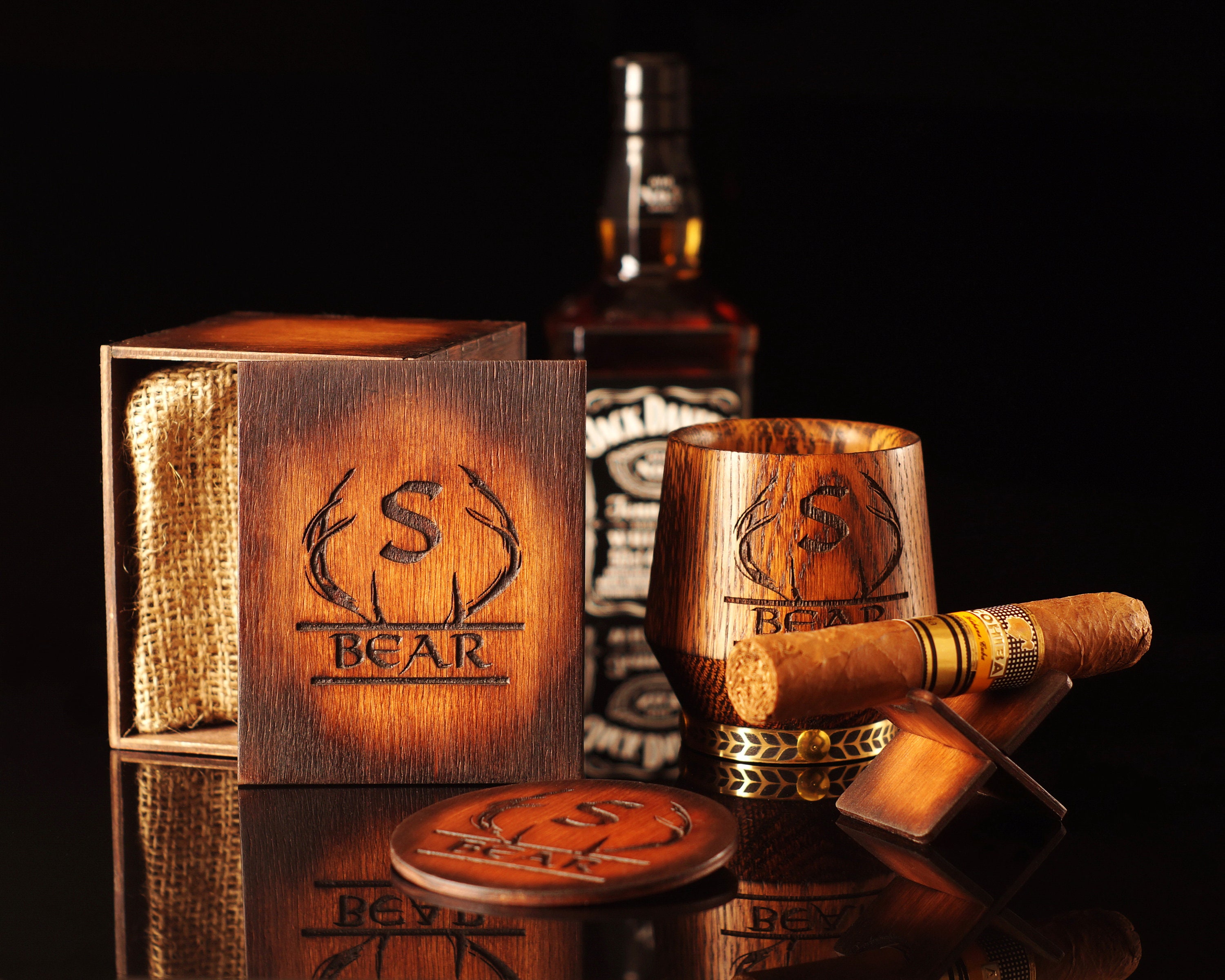 Groomsmen Box Set of Personalized Engraved Whiskey Glass and Etsy