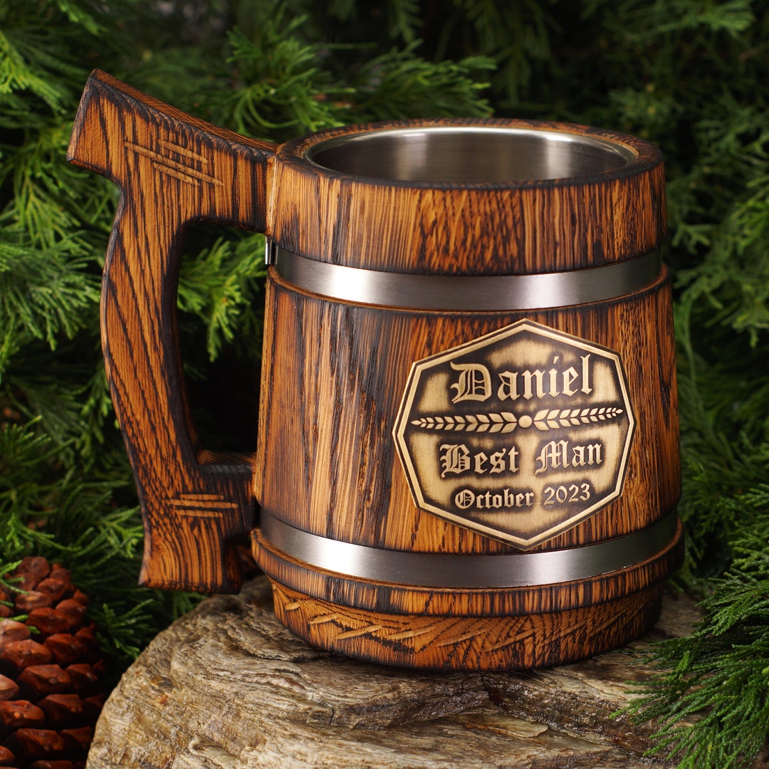 Best Man Beer Mug Personalized Beer Stein Groomsmen Gift Etsy