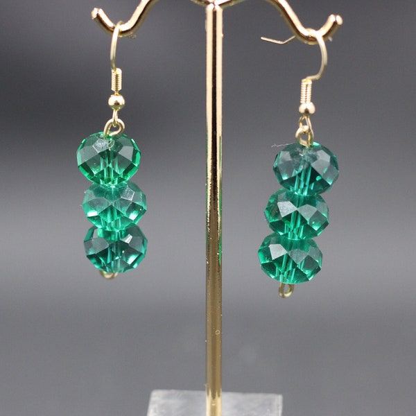 Earrings Handmade Short Dangle Green Women Ladies Teen Girls Jewelry Gifts For Her