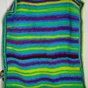 Cobertor de bebê Ombre verde azul roxo com borda