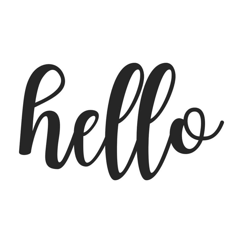 Hello Cursive Metal Wall Art Etsy