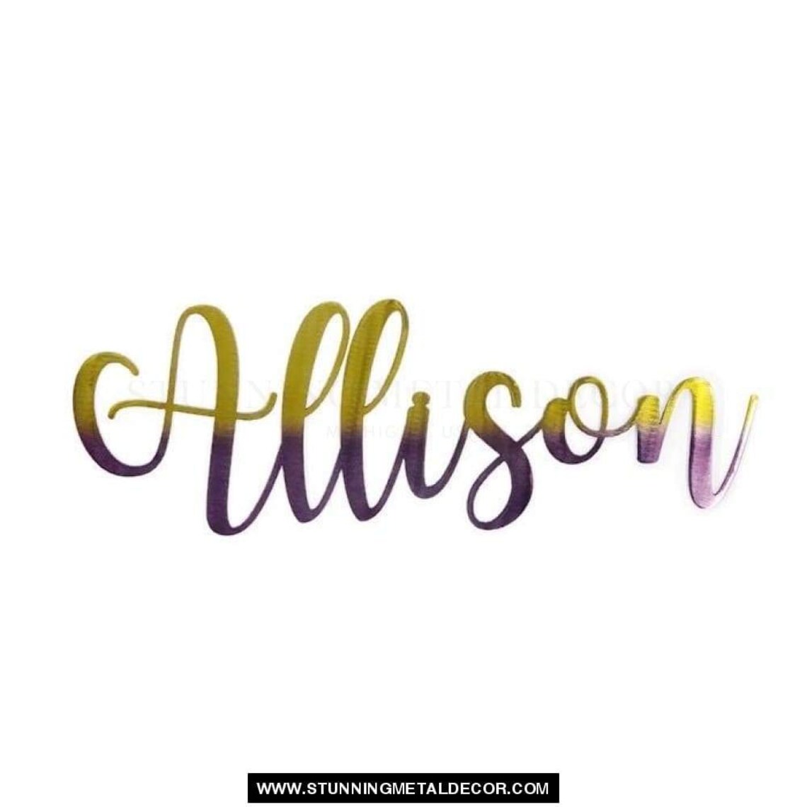 Custom Name Cursive Metal Wall Art Etsy