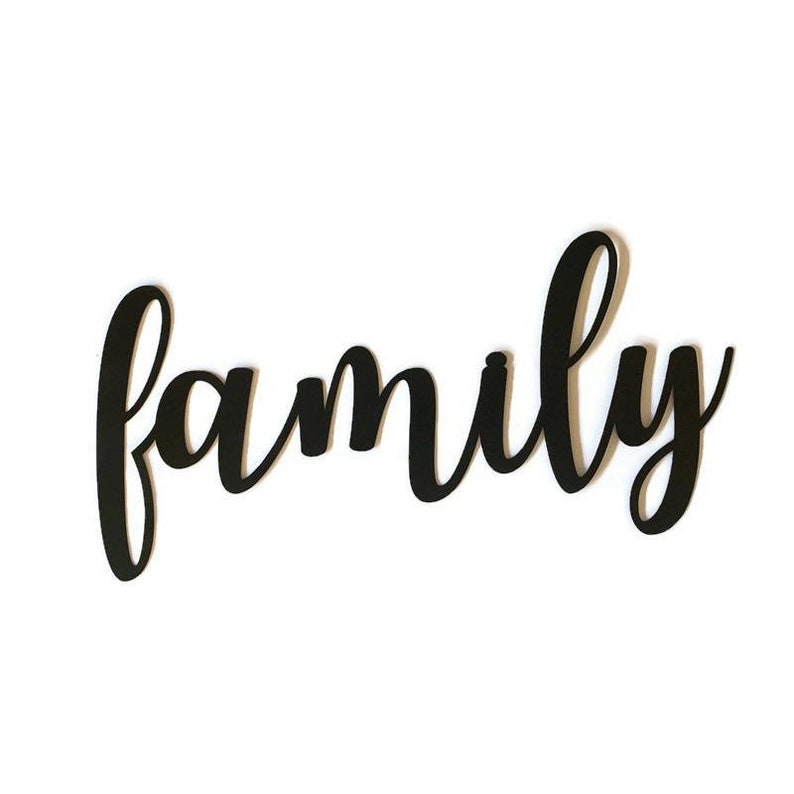 Family Cursive Metal Wall Art Etsy