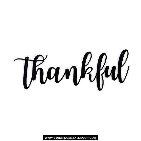 Thankful Cursive Metal Wall Art Etsy