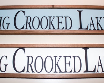 Big Crooked Lake Wood Sign/Big Crooked Lake/Big Crooked Lake Michigan/Lake Sign/Lake House Sign/Sign/Lake Lover/Michigan Lake/Big Crooked MI