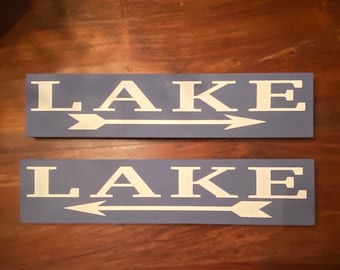 Lake Arrow Wood Sign/Lake Arrow Sign/Lake Arrow Left/Lake Sign w/arrowWood Lake Sign/Lake Wood Sign/Lake House Sign/Lake House Gift/Signs