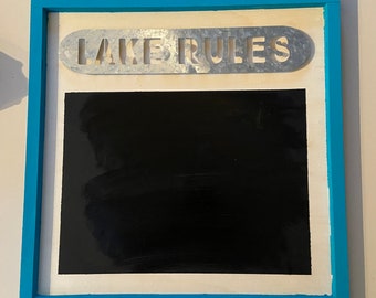 Lake Rules Chalkboard Sign/Lake Rules Metal Chalkboard Sign/Lake Rules Sign/Lake Decor/Lake House Decor/Wood Lake Rules Chalk Board Sign