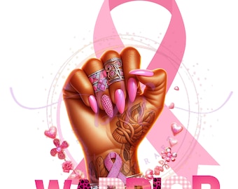 Breast Cancer Warrior PNG sublimation design download, Cancer Awareness PNG, pink ribbon Png, Breast Cancer Png, Sublimation
