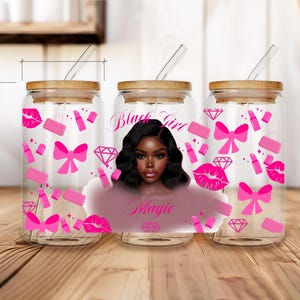 Black Girl Magic 2.0 16oz Libbey wrap SVG - Easy files for Cricut - Black Girl Magic PNG digital download - Black Girl svg