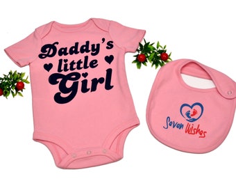 Daddy's Lil Girl - Baby Bodysuit with free matching bib