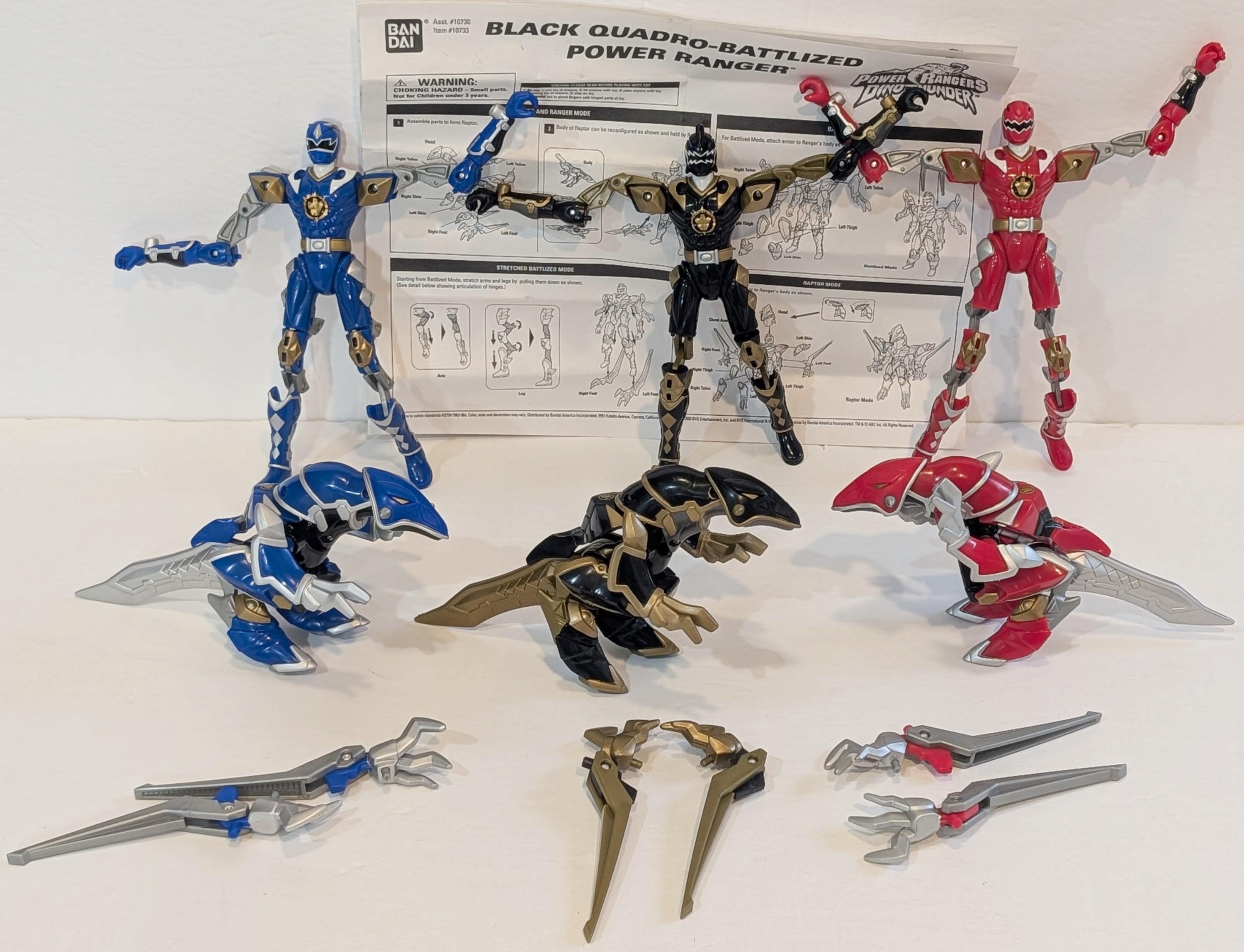 3 Power Rangers Dino Thunder Quadro Battlized Rangers - Etsy