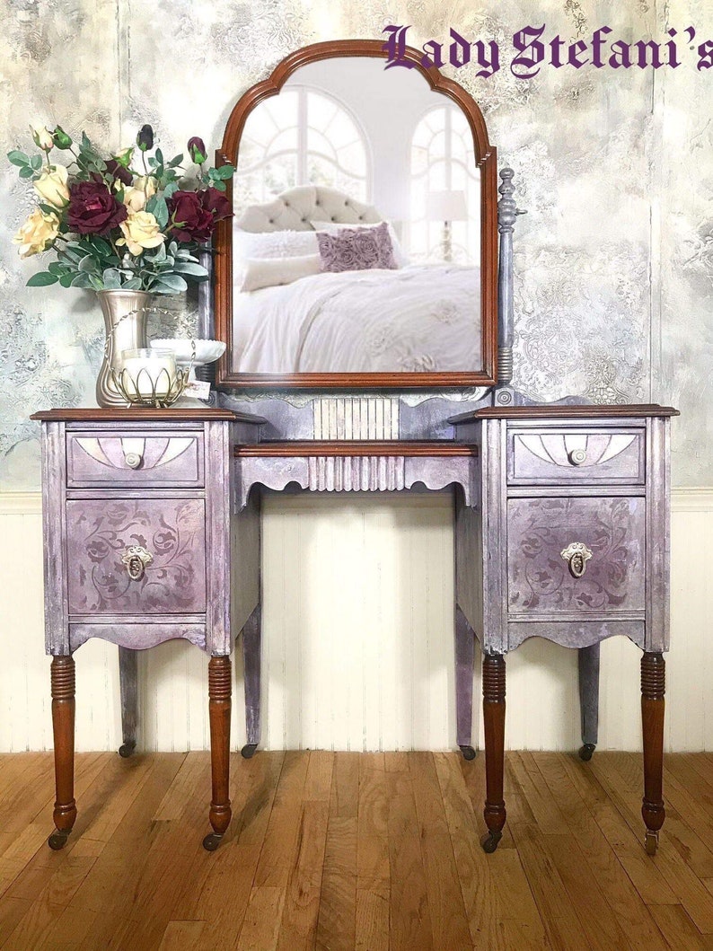 Hand Painted Vanity Antique Vanity Victorian Vanity Gothic Etsy