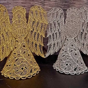 Embroidered Lace Small Free standing Angel