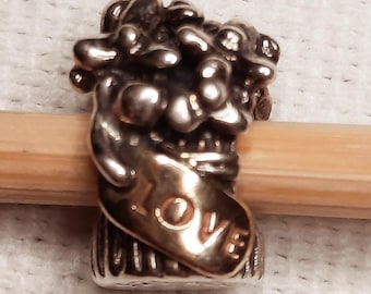 Retired Pandora Sterling and Gold Bouquet Charm