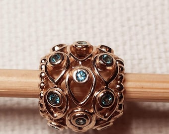 Retired Pandora 14k Gold charm with Topaz gems