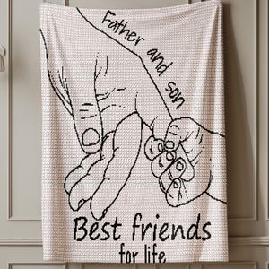 Crochet Father's Day, Tapestry Crochet Blanket Pattern, Crochet Graphghan Pattern, Throw Blanket Pattern, Gift for Dad, Crochet Sofa Cover