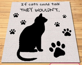 Crochet Cat Afghan Pattern, Cat Crochet Blanket Pattern, Crochet graphgan Pattern, Cat Blanket Crochet Pattern