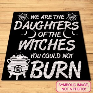 Crochet Witch Pattern, Tapestry Crochet Blanket Pattern, Crochet Witchy Pattern, Crochet Graphgan Pattern with Written Instructions image 2