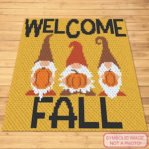 C2C Crochet Gnome Pattern - Autumn Crochet Pattern, Crochet Graphgan Pattern with Written Instructions, Fall Crochet Pattern, Crochet Graph