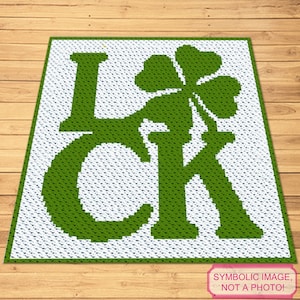 Crochet Clover Pattern - C2C Crochet Afghan Pattern with Written Instructions - St Patricks Day Crochet Pattern, Corner to Corner Afghan