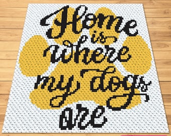 C2C Dog Graphgan Pattern, Crochet Dog Blanket Pattern, C2C Afghan Pattern, Crochet Animal Blanket, Corner to Corner Blanket Pattern