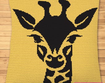 Crochet Giraffe Pattern - SC Crochet Blanket and Pillow Pattern with Written Instructions, Crochet Graphgan Pattern, Safari Crochet Pattern