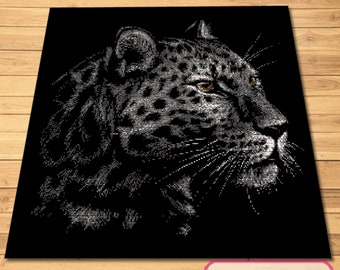 Crochet Jaguar Pattern - Crochet Safari Animals - SC Crochet Blanket Pattern, Crochet Afghan Patterns PDF, Crochet Wildcat Pattern, Graphgan